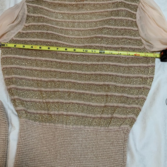 Tory Burch M metallic silk sweater top - Picture 4 of 9